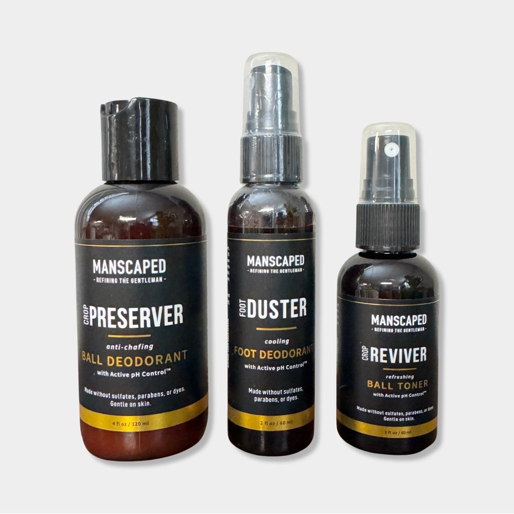 Manscaped Razor Trimmer Crop Preserver Ball Deodorant Reviver Toner Foot Duster